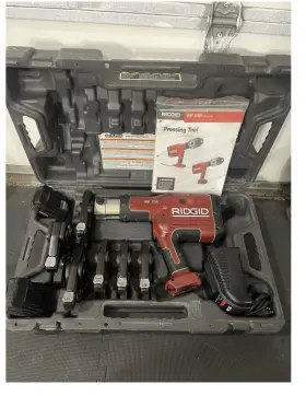Rp-330 Ridgid Rp 330 Pro Press Tool W / Jaw Set Battery Charger 2bats Tested