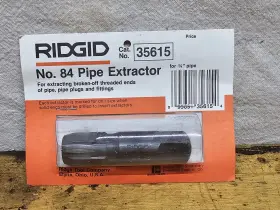 35615 Ridgid Tool Company No. 84 3/4 Inch X 3-1/2 Individual Pipe Extractor New
