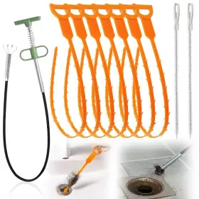 Sk2406hdcr Sankoly Drain Snake Clog Remover Set With 35.5 Inch Metal Hair 1pc 25 Plas