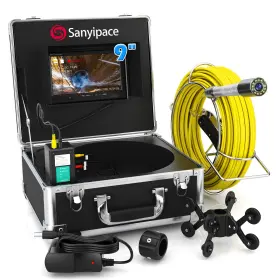 9300d Sanyipace 9 Inch Color Screen Sewer Camera 50m/165ft Drain Pipe Borescope With Dvr Recorder