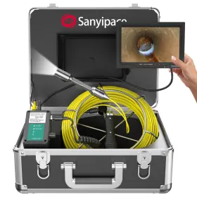 9723d Sanyipace 7 Inch Monitor 20m Pipe Camera 22mm Waterproof Drain Sewer Endoscope 16gb Sd Card