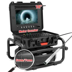 S850dstkm Sanyipace 10 Inch Self-leveling Sewer Camera 98ft Pipe Inspection Borescope With Meter Counter