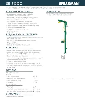 Se-7000 Speakman Safety Shower - Heat Traced Combination With Eye/face Wash