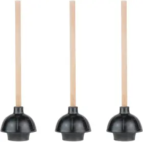 Steadmax 840362813746 Rubber Toilet Plunger Double Thrust Force Cup Heavy Duty Black