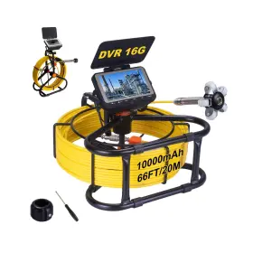 9637a-20m Syanspan Sewer Camera 66ft Hd 4.3in Dvr 17mm 12 Led Ip68 Drain Pipe Inspection Borescope