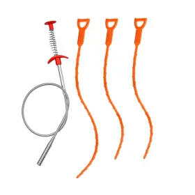 Tallsoou 606267306505 4pcs Drain Augers Hair Clog Remover Bendable Cleaner For Kitchen Catc