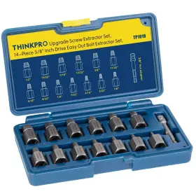 Tp1018 Thinkpro 14pcs Screw Extractor Set Easy Out Bolt Kit With 3/8 Inch Drive H