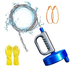 Thinvik 729257900818 33ft/10m Drain Snake Plumbing Auger Sink Hair Clog Remover Hea