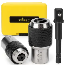 T8087 Topec Tap Socket Set 3-piece Extractor Tool With Adjustable Jaws-
