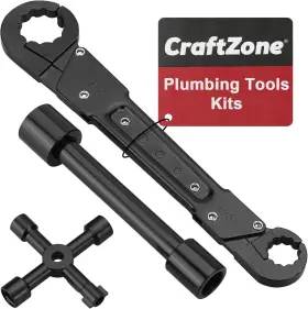Unihosen 744759216854 Plumbing Tools Angle Stop Wrench Kit 3 Pcs Plumbers Tool Set With Compression S