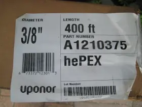 A1210375 Uponor Hepex Tubing 400ft. 3/8 Inch Oxegen Diffusion Barrier