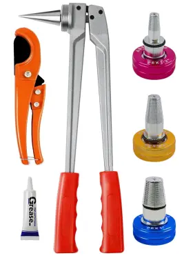 Ut-f1960 Utziko Manual Pex Pipe Expander Tools Kits With 1/2 Inch 3/4 1 Expansion Heads Suit Fo