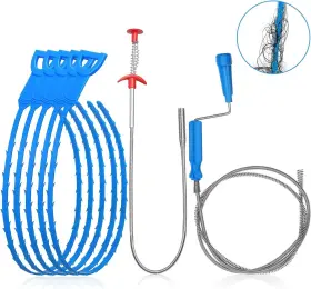 Vastar 445037695615 7 In 1 Drain Snake Kit 5pcs 24inch Hair Clog Remover Stainless St
