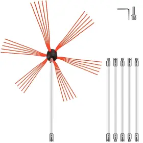Vevor 609832121794 Chimney Sweep Kit 20ft Length Brush With 6 Nylon Flexible Rod