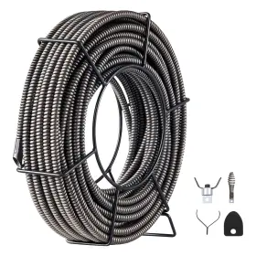 Vevor Gdgjtz75ft1200001 Drain Cable Sewer 75ft 1/2in Cleaning Auger Snake Pipe