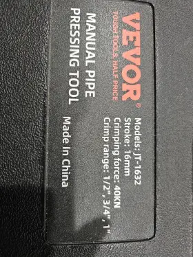 Jt-1632 Vevor Manual Pipe Pressing Tool Kit 1/2 Inch 3/4 1