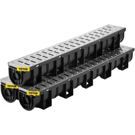 Psbxgm100100387n0v0 Vevor Trench Drain System Channel With Metal Grate 5.9x5.1-inch Hdpe Dra