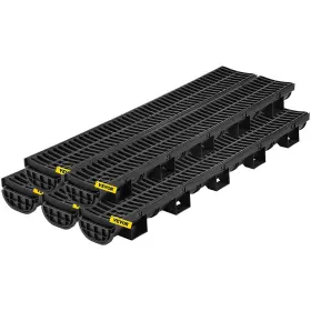 Pslgm100455688eu5v0 Vevor Trench Drain System Channel With Plastic Grate 5.7x3.1-inch Hdpe D