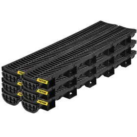 Pslgm100456svqggjv0 Vevor Trench Drain System Channel With Plastic Grate 5.8x3.1-inch Hdpe D