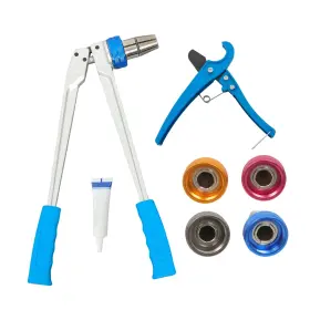 Wa5076027ur Waltvotur Manual Precision Pex Pipe Expander Tool Kit With 3/8 Inch 1/2 3/4 1 Expansion Heads