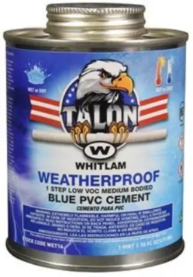 Wet8 Whitlam Talon Medium Bodied Low Voc Pvc Cement - 1/2 Pint
