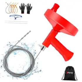 Xaa9 Xfire-gear 10-in-1 25ft Drain Clog Remover Tools Kit Plumbing Snake Auger Hair