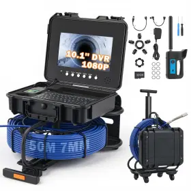 1c5s Zelcan 10.1 Inch Self-leveling Sewer Inspection Camera 165ft/50m Locator Wheels Handle
