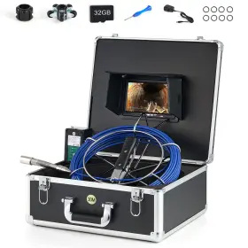 Zelcan 719868669761 7 Inch Self-leveling Sewer Camera W 98ft Cable Digital Length Counter For Drain