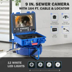 Ip68 Zelcan 719868669785 9 Inch Self-leveling Sewer Inspection Camera With 98 Ft Cable 12 Led Lights