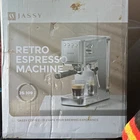 Jassy JS-109 Retro Espresso Machine Silver Ground Coffee With Drip Tray New. Price: $205.00.
