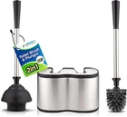Umien Toilet Brush And Plunger Set - Updated 2025 1 Pack, Satin Nickel New. Price: $51.64.