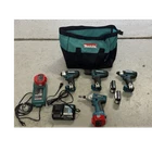 Makita 12V Cxt Cordless 4-TOOL Combo W/ Li-ion Batteries, Chargers, Bag Used. Price: $200.00.