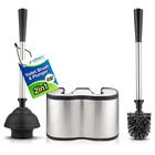 Umien Toilet Brush And Plunger Set 18-IN Updated 2025 Pack, Satin Nickel New. Price: $45.82.