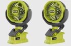 2X Ryobi One+ 18V Cordless 4 In. Clamp Fan Ships Puerto Rico Too Units Set New. Price: $55.00.