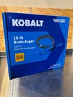 New Kobalt 15 Foot Drain Auger Sealed Box. Price: $23.99.