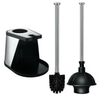 Stainless Steel Bathroom Cleaning Toilet Bowl Brush And Plunger Combo Set Black New. Price: $27.95.