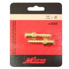 Milton S-600 1/4" Male Npt I.d. Brass Hose End Fitting 2 Pack Usa New. Price: $9.99.