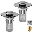 Bathroom Sink Drain Strainer 2-PACK Pop-up Stainless Steel Hair Catcher Brass New. Price: $49.95.