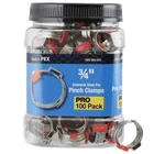 Apollo 3/4 Stainless Steel Pex Barb Pinch Clamps 100-PACK Astm F2098 Open. Price: $73.60.