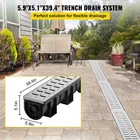 Vevor Trench Drain System, Channel With Metal Grate, DRIVEWAY-3 Pack New. Price: $118.65.