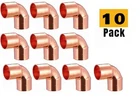 (10 Pcs) Ez-fluid 3/4" Copper 90 Elbow X Solder Plumbing Fittings Lead Free New. Price: $17.86.