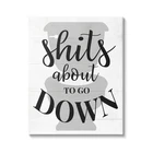 Stupell Industries About To Go Down Funny Bathroom Family Home Word Design New. Price: $79.81.