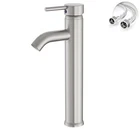Brushed Nickel Bathroom Faucet, Greenspring Vessel Sink Tall, New. Price: $52.88.