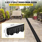 Vevor Trench Drain System, Channel With Plastic Grate, DRIVEWAY-5 Pack New. Price: $170.77.