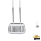 Elegant Stainless Steel Toilet Brush And Plunger Caddy - Compact 11" X 6" 20" New. Price: $81.95.