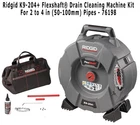 Ridgid 76198 K9-204+ Flexshaft Drain Cleaning Machine Kit For Pipes New. Price: $1562.14.