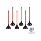 Boardwalk Toilet Plunger, 18" Plastic Handle, 5.63" Dia, Red/black, 6/CARTON New. Price: $40.65.