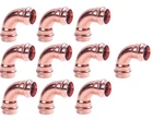 Ez-fluid (10) 1/2" Propress 90 Degree Elbow Copper Fittings Lf New. Price: $28.88.