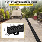 Trench Drain System, Channel With Plastic Grate, DRIVEWAY-6 Pack New. Price: $115.02.