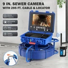 9" Self-leveling Sewer Camera 512HZ Locator 295FT/90M Meter Counter 720P 32GB New. Price: $799.99.